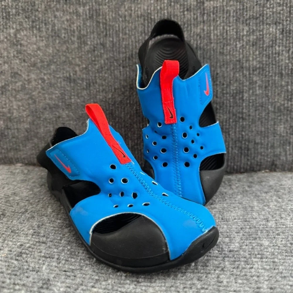 Nike Sunray Protect 2 Kids Sandals Blue Black Red 943826-400 Size 11C